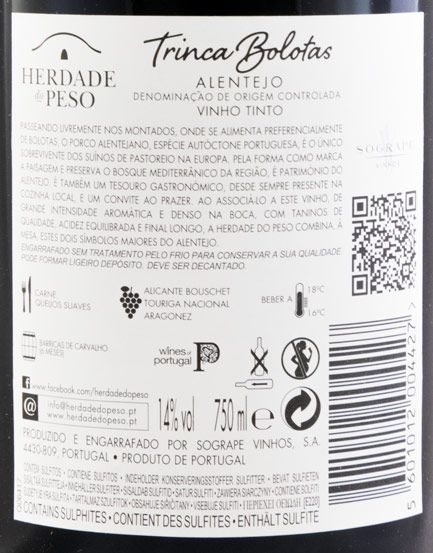 2016 Herdade do Peso Trinca Bolotas red