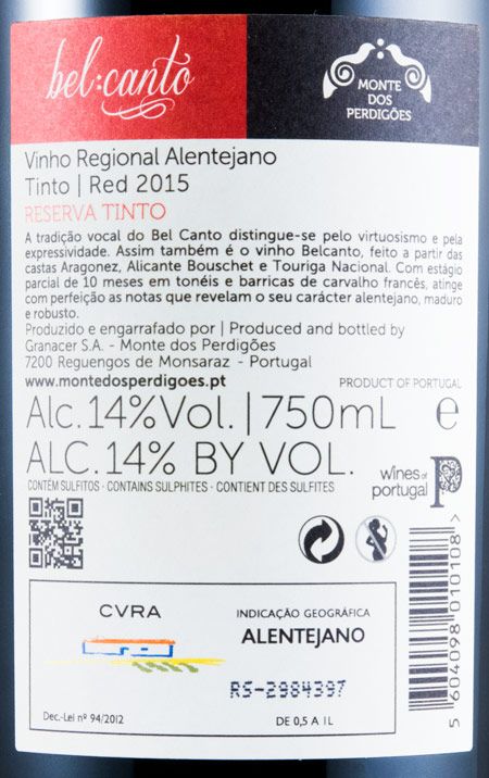2015 Belcanto Reserva red