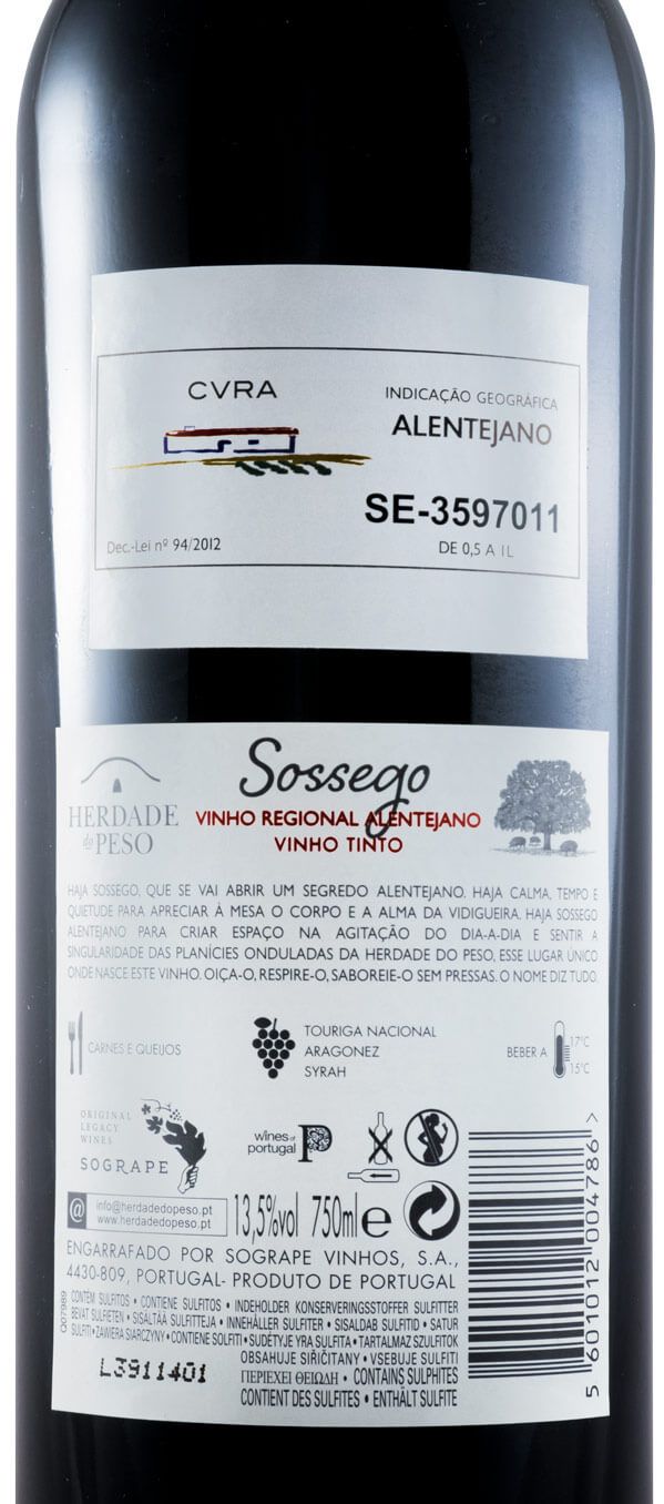 2018 Herdade do Peso Sossego tinto