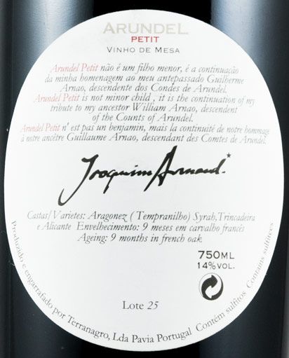 2012 Joaquim Arnaud Arundel Petit tinto