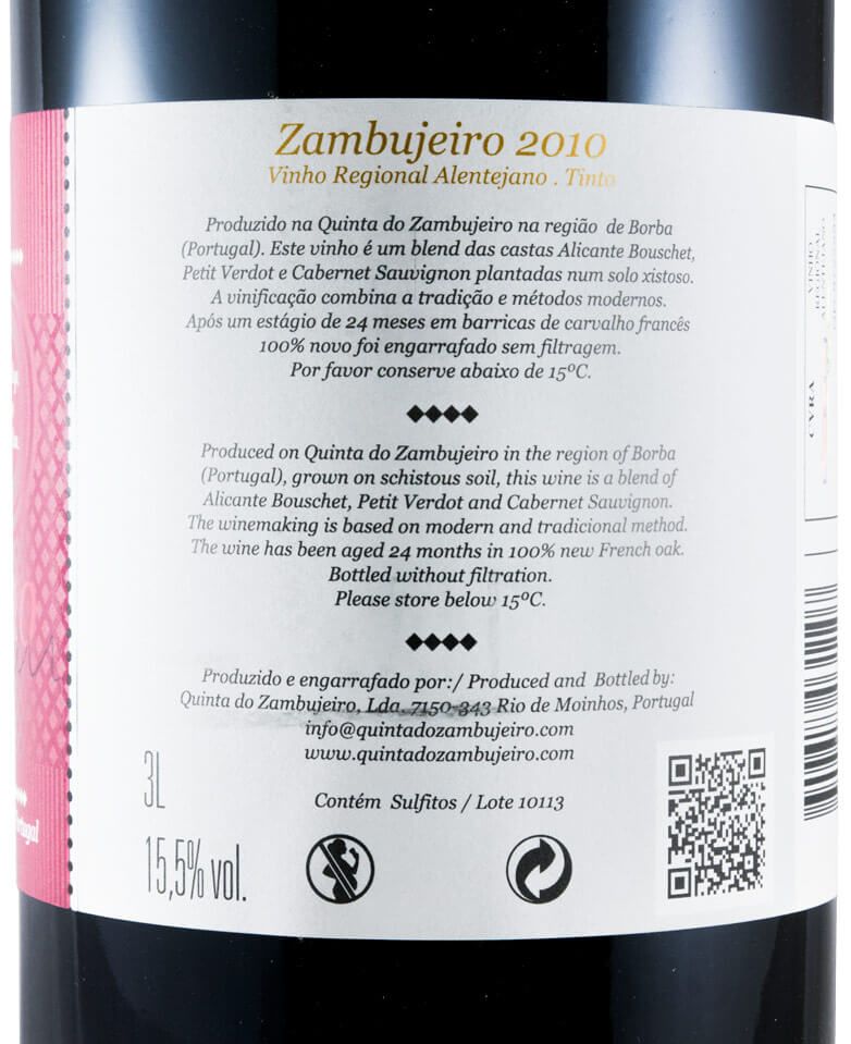 2010 Zambujeiro tinto 3L