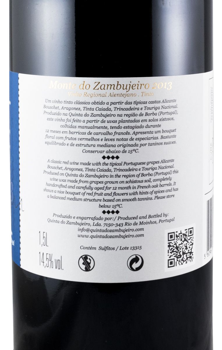2013 Monte do Zambujeiro red 1.5L