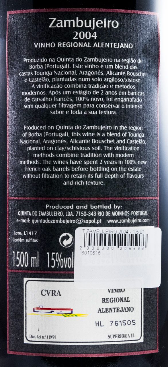 2004 Zambujeiro tinto 1,5L