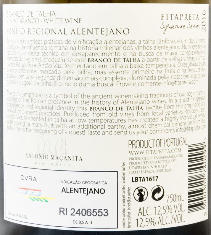 2016 Branco de Talha by António Maçanita white