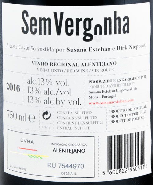 2016 Susana Esteban & Dirk Niepoort Sem Vergonha red
