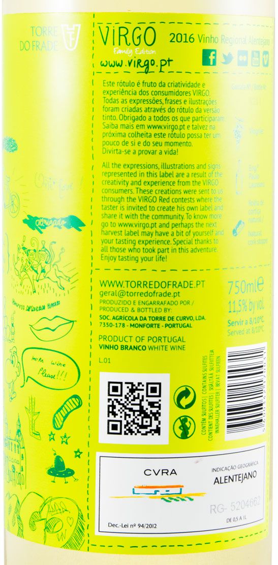 2016 Torre do Frade Virgo white