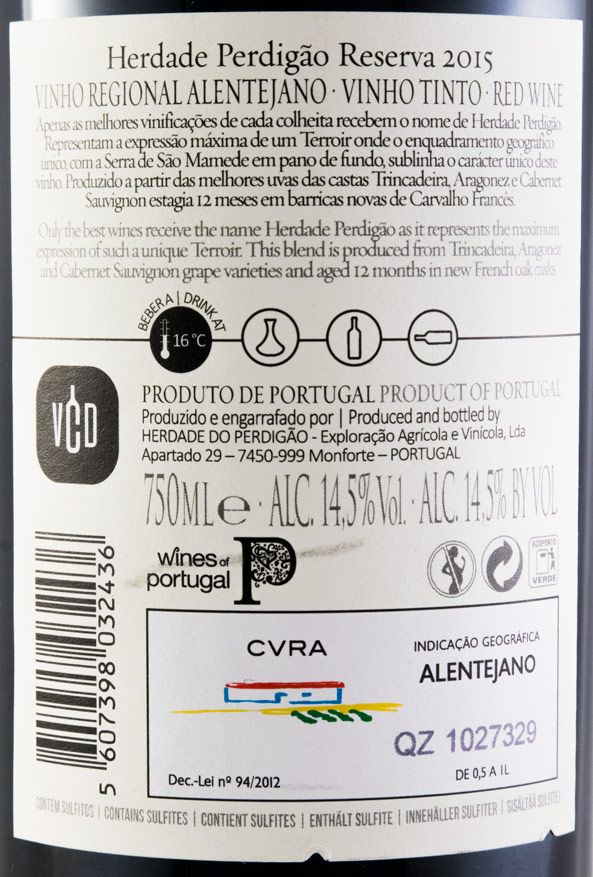 2015 Herdade do Perdigão Reserva tinto