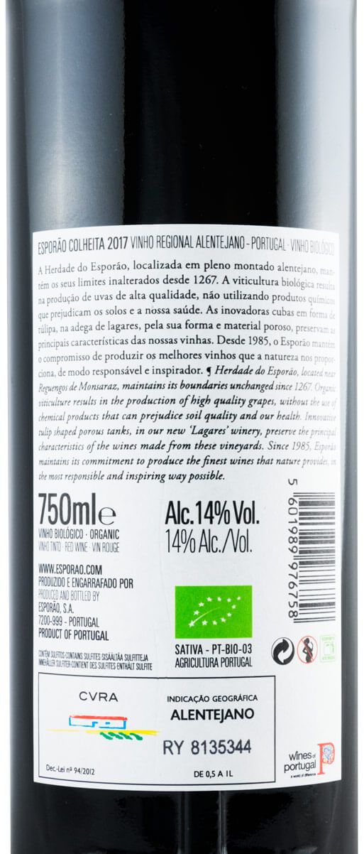 2017 Esporão Colheita organic red
