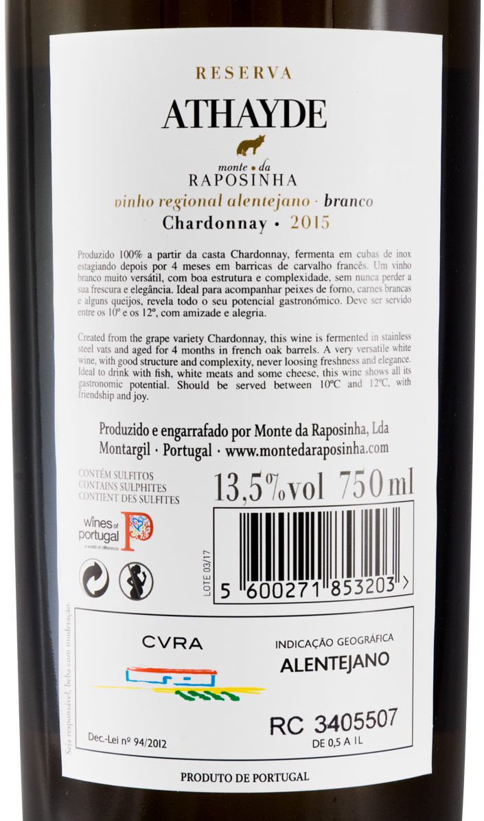 2015 Athayde Reserva branco