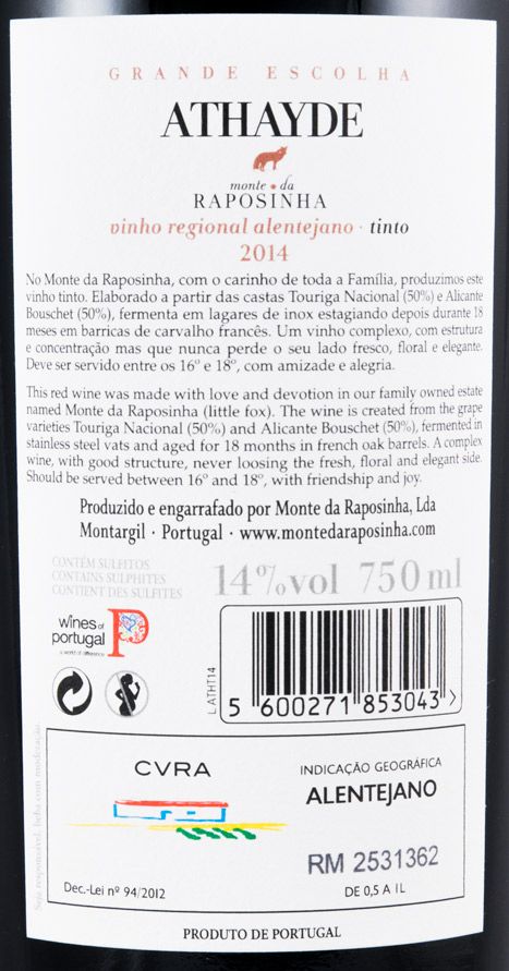 2014 Athayde Grande Escolha tinto