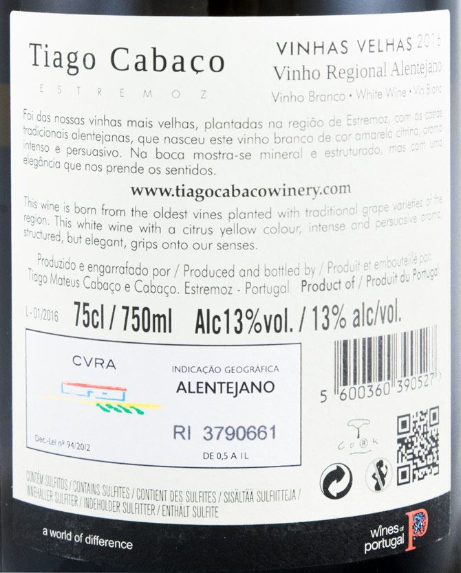 2016 Tiago Cabaço Vinhas Velhas white