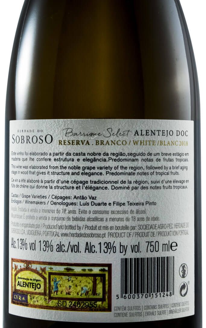 2018 Herdade do Sobroso Barrique Select white