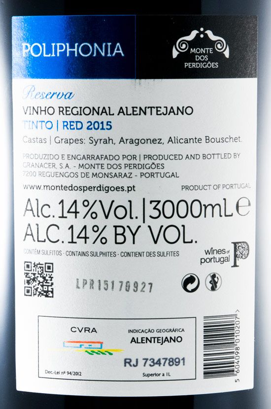 2015 Poliphonia Reserva tinto 3L