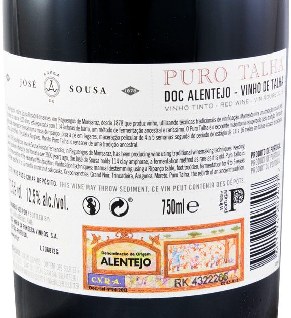 2015 José Maria da Fonseca José de Sousa Puro Talha red