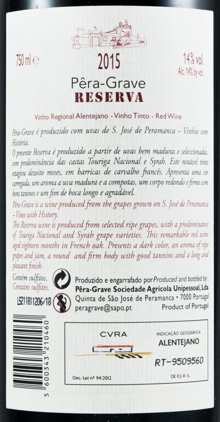 2015 Pêra-Grave Reserva red