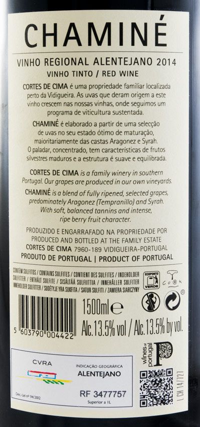 2014 Cortes de Cima Chaminé tinto 1,5L