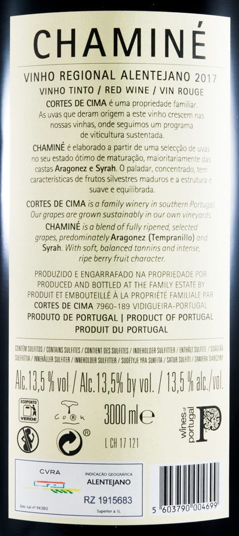 2017 Cortes de Cima Chaminé red 3L