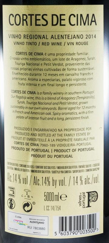 2014 Cortes de Cima red 5L
