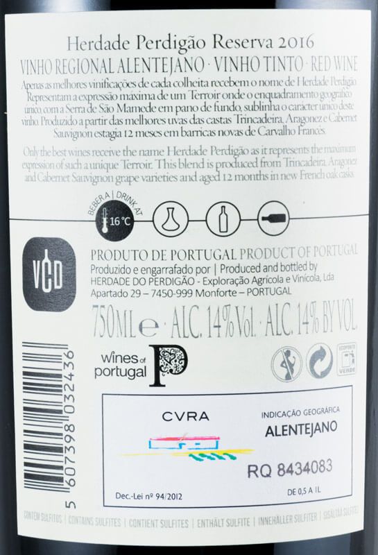 2016 Herdade do Perdigão Reserva tinto