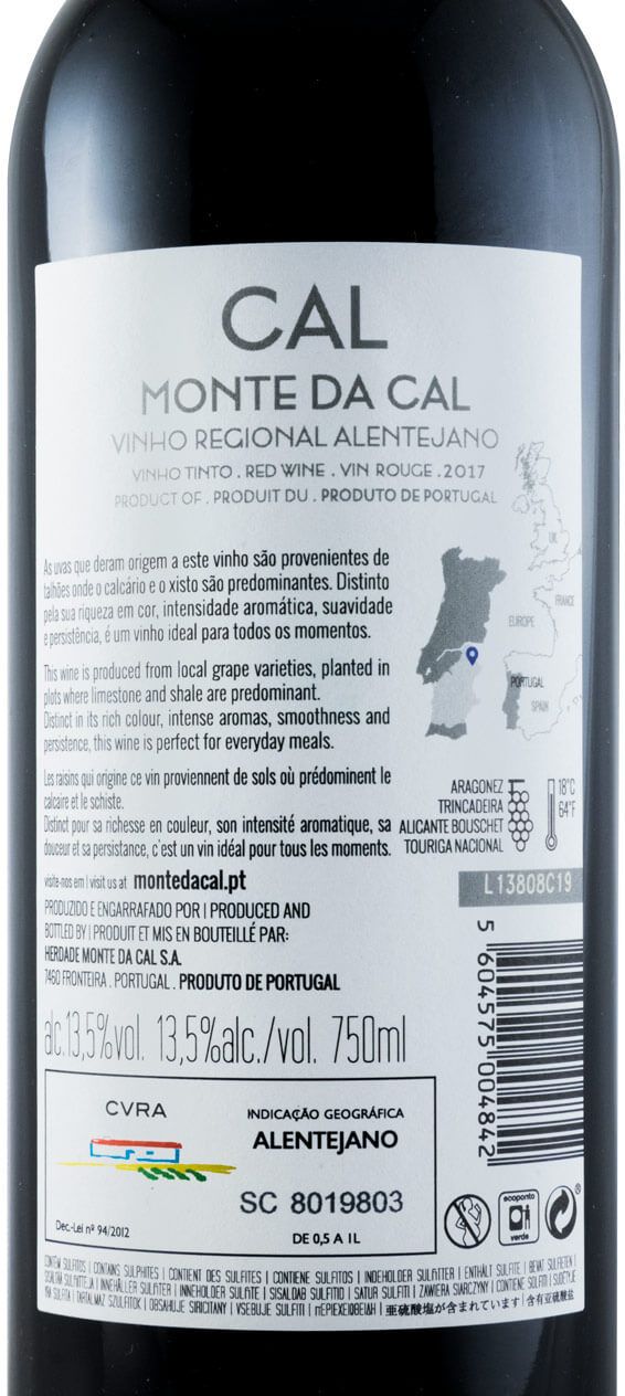 2017 Herdade Monte da Cal CAL red