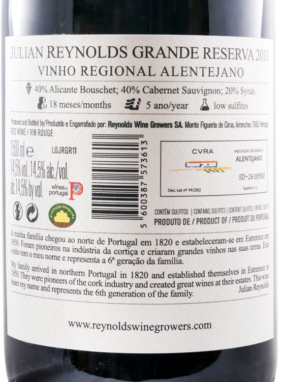 2011 Julian Reynolds Grande Reserva tinto 1,5L