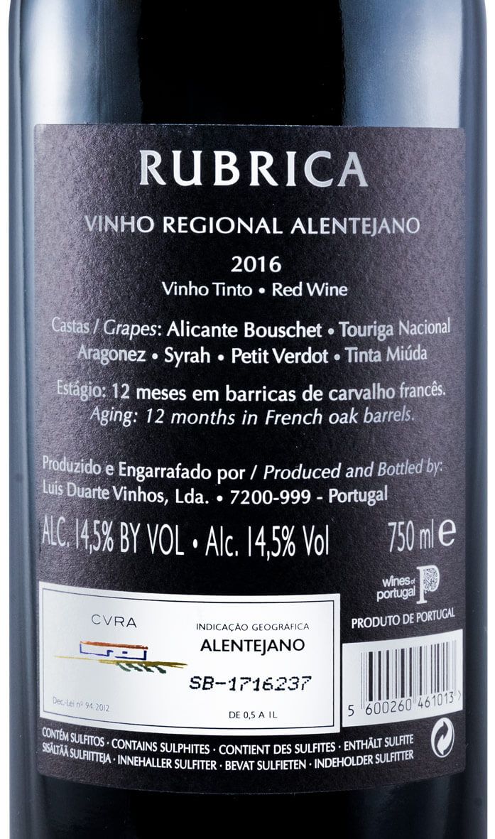 2016 Rubrica tinto