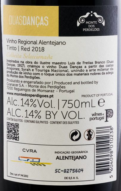 2018 Monte dos Perdigões Duas Danças red