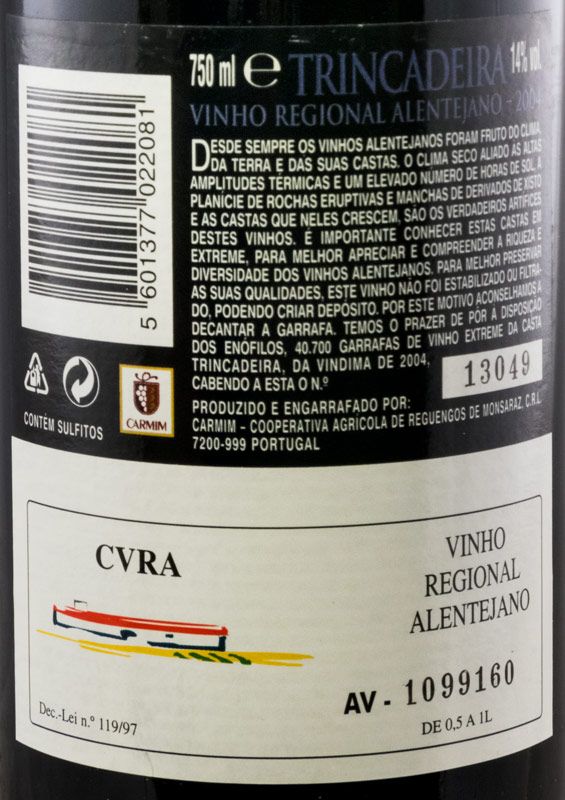 2004 Carmim Trincadeira red