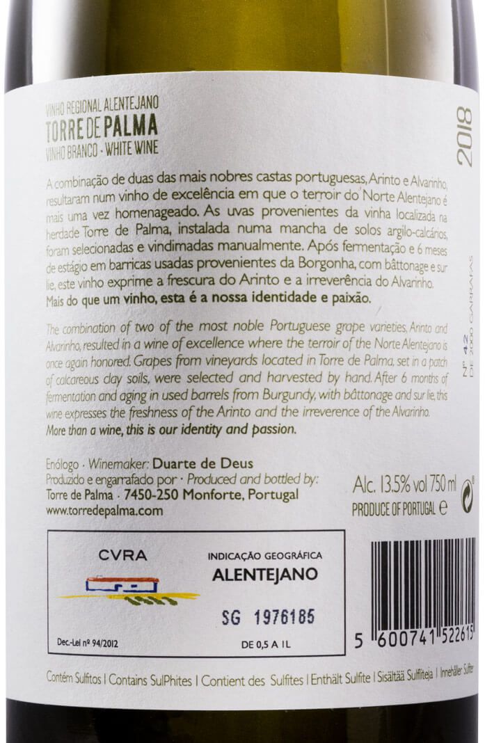 2018 Torre de Palma Arinto e Alvarinho white