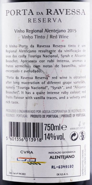 2015 Porta da Ravessa Reserva tinto