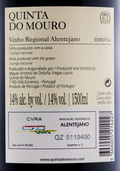 2014 Quinta do Mouro Touriga Nacional tinto 1,5L