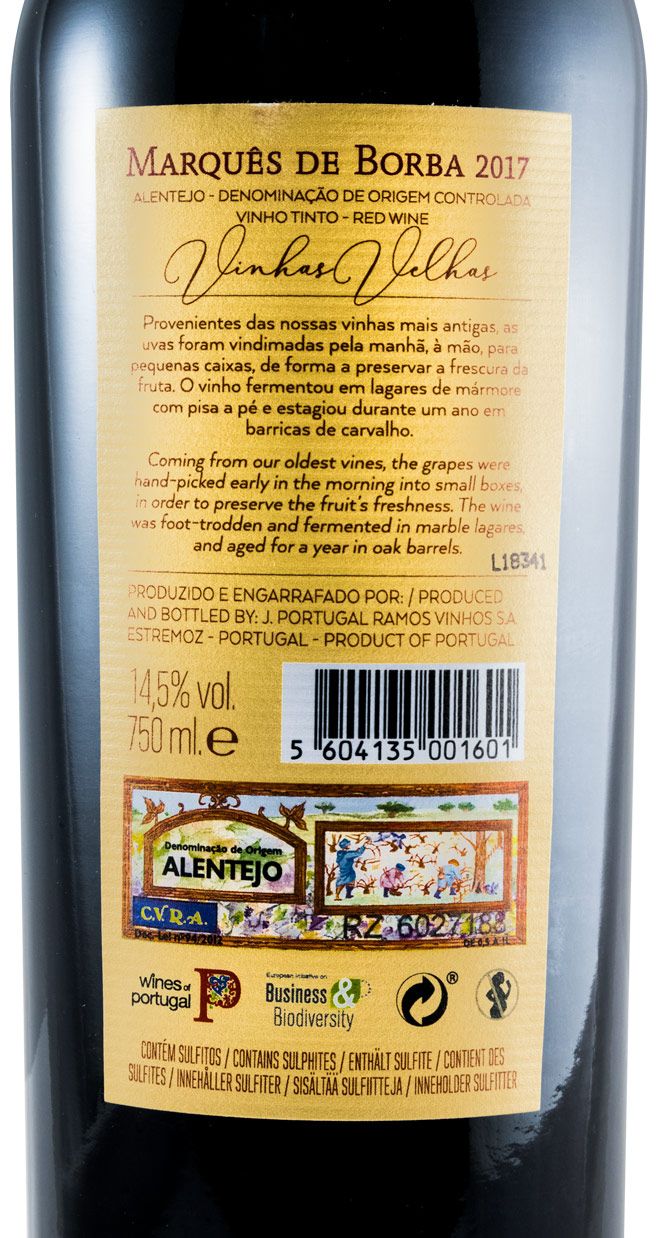 2017 João Portugal Ramos Marquês de Borba Vinhas Velhas red