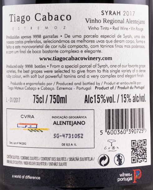 2017 Tiago Cabaço Syrah tinto