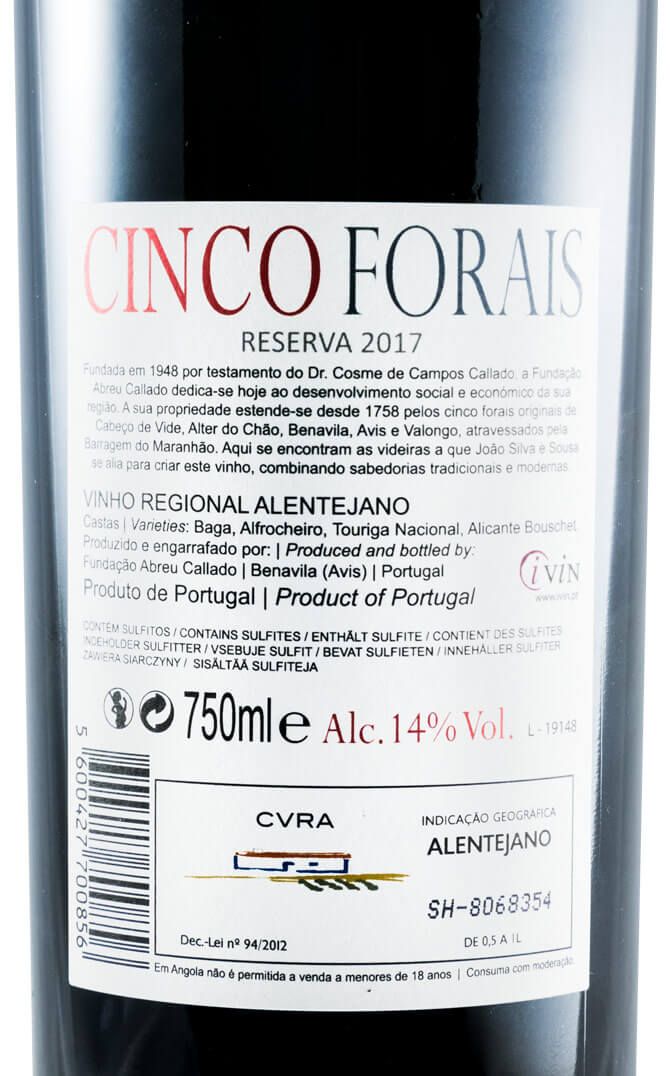 2017 Cinco Forais Reserva red