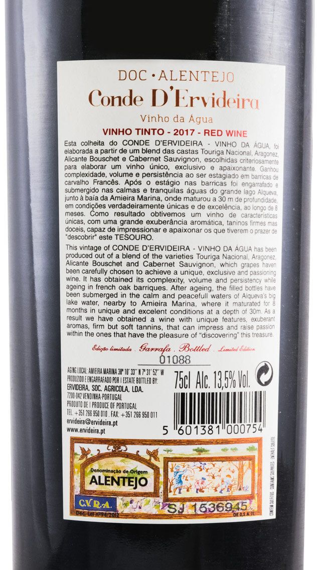 2017 Conde D'Ervideira Vinho da Água tinto