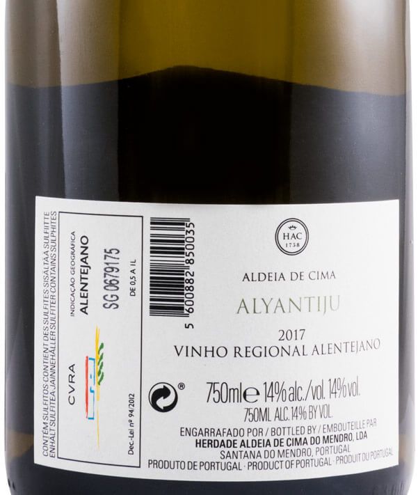 2017 Herdade Aldeia de Cima Alyantiju branco