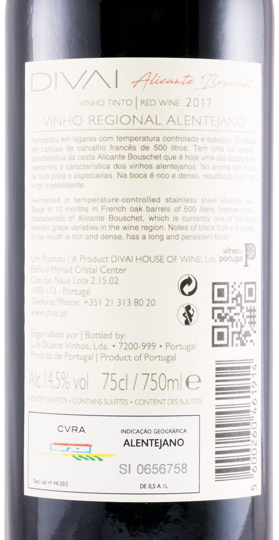 2017 Divai Alicante Bouschet tinto