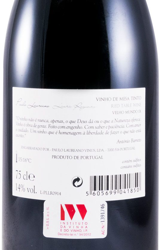 2009 Paulo Laureano Laura Regueiro Velho Mundo VI tinto