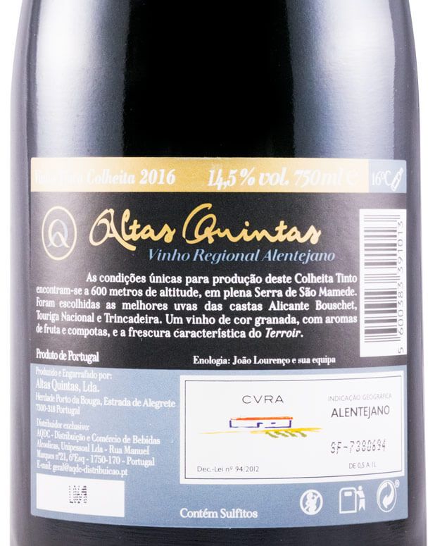 2016 Altas Quintas Colheita red
