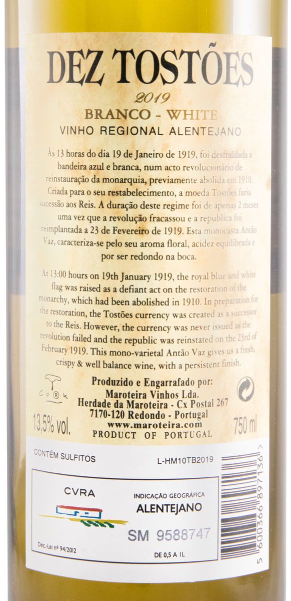 2019 Herdade da Maroteira Dez Tostões branco