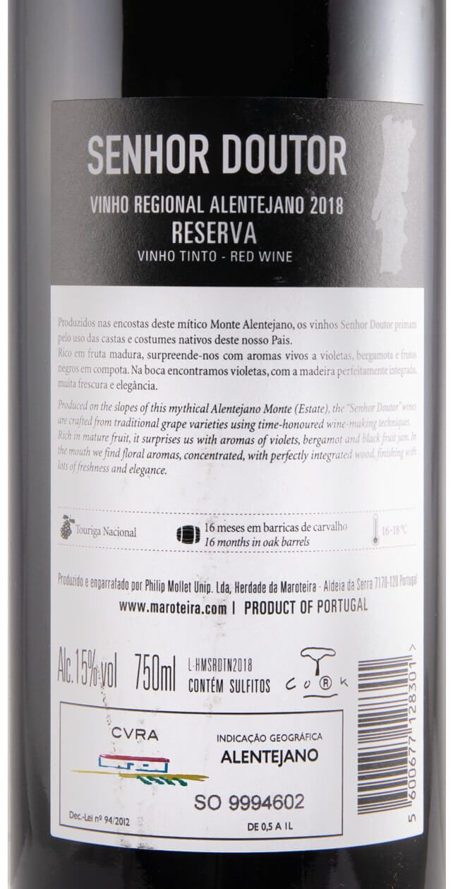 2018 Senhor Doutor Touriga Nacional Reserva tinto