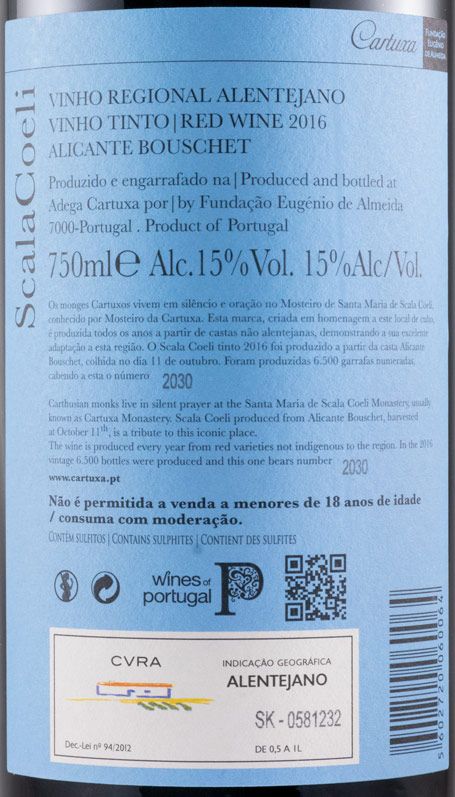 2016 Scala Coeli Reserva Alicante Bouschet tinto