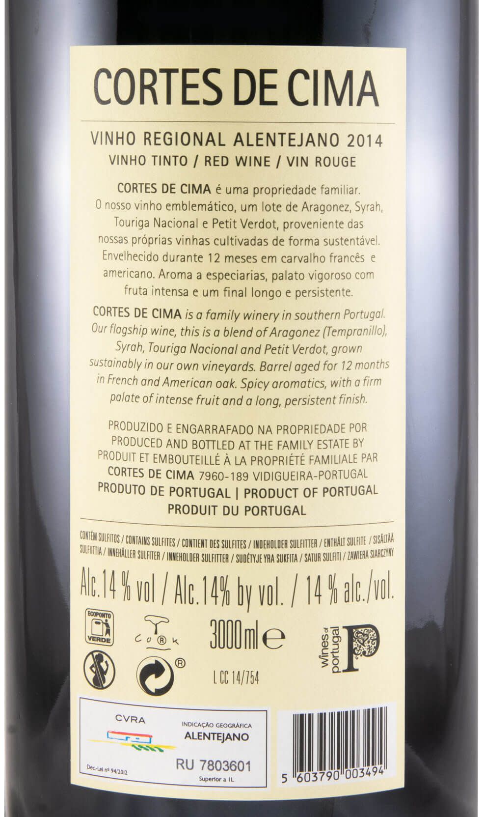 2014 Cortes de Cima tinto 3L