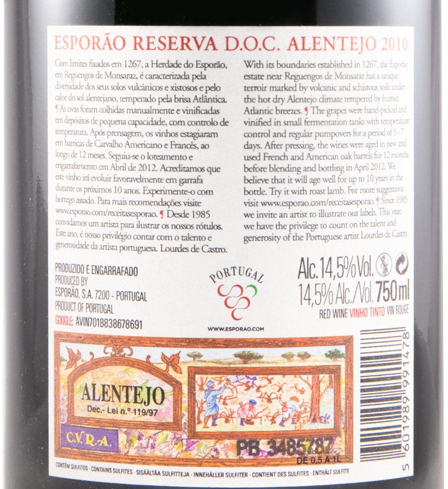 2010 Esporão Reserva red