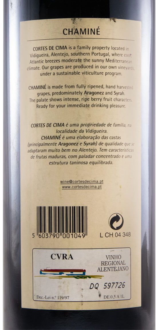2003 Cortes de Cima Chaminé red