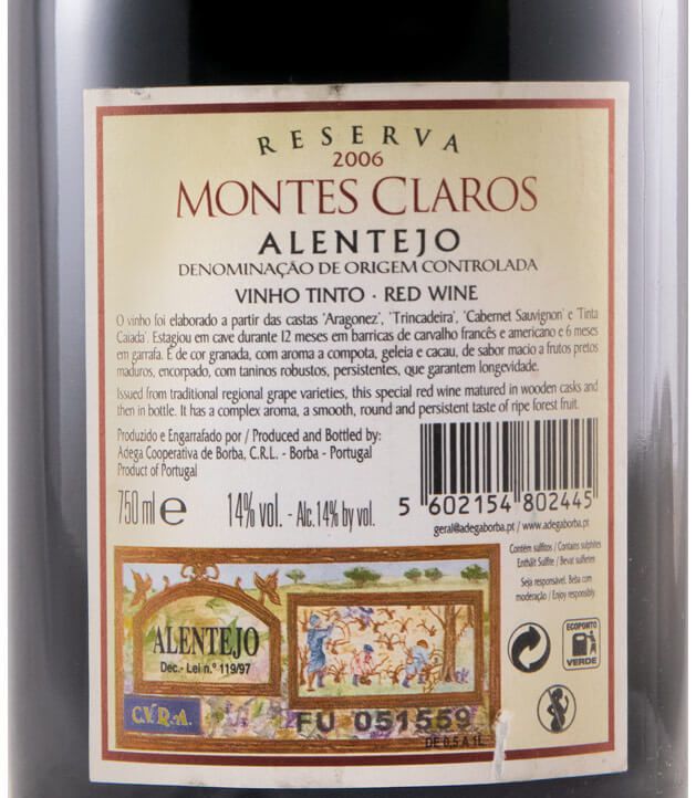 2006 Montes Claros Reserva tinto