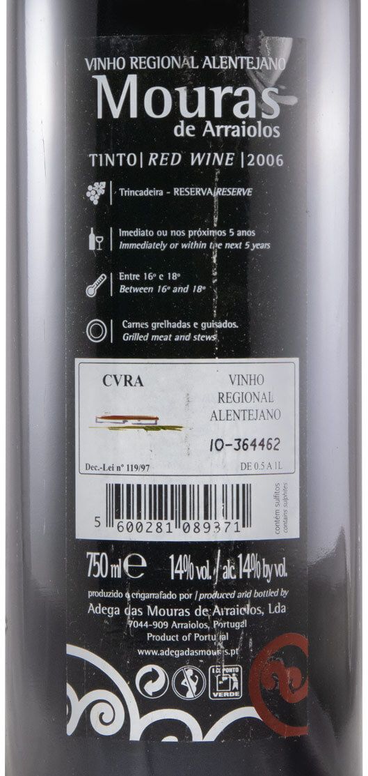2006 Mouras de Arraiolos Trincadeira Reserva tinto