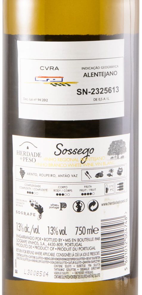 2019 Herdade do Peso Sossego branco