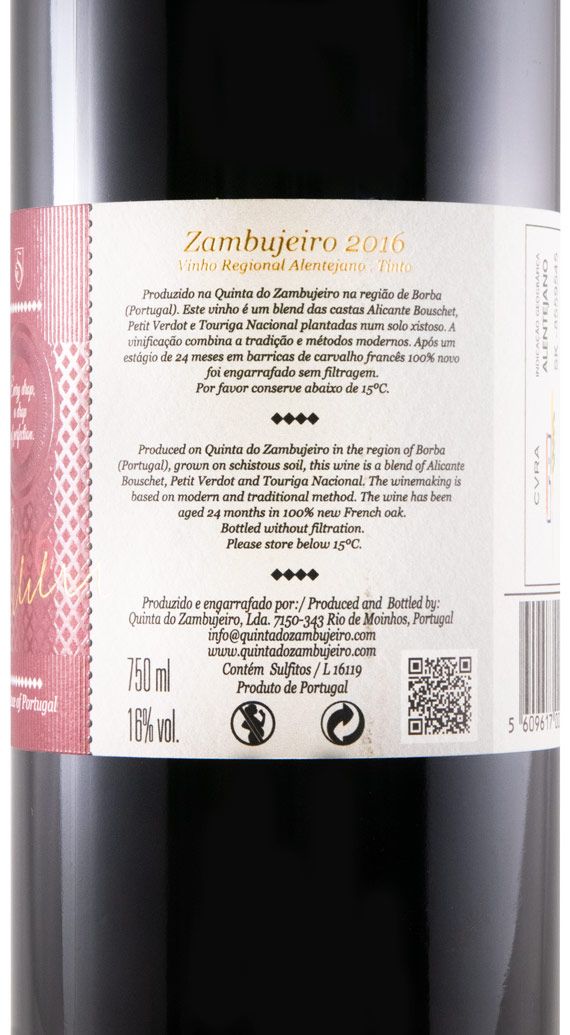 2016 Zambujeiro tinto