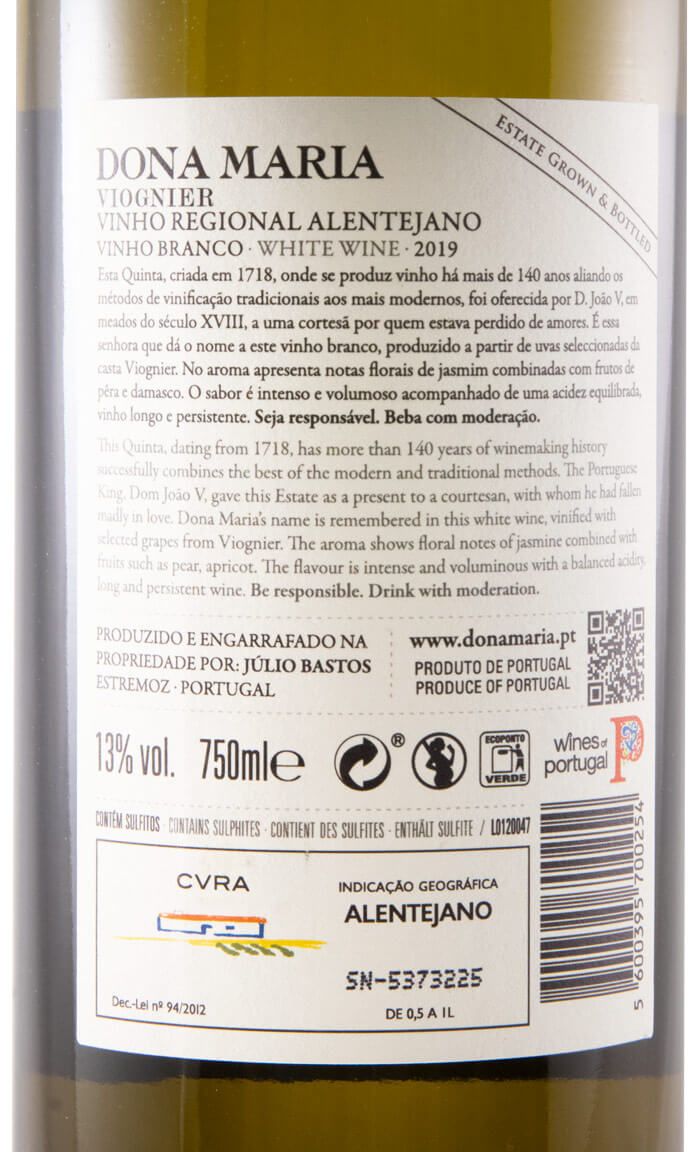 2019 Júlio Bastos Dona Maria Viognier branco